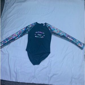 XL(14/16) mermaid zip up bathing suits “mermaids have more fun”